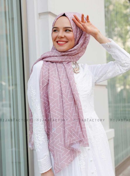 Tharaa - Rosa Gemustertes Hijab - Sal Evi