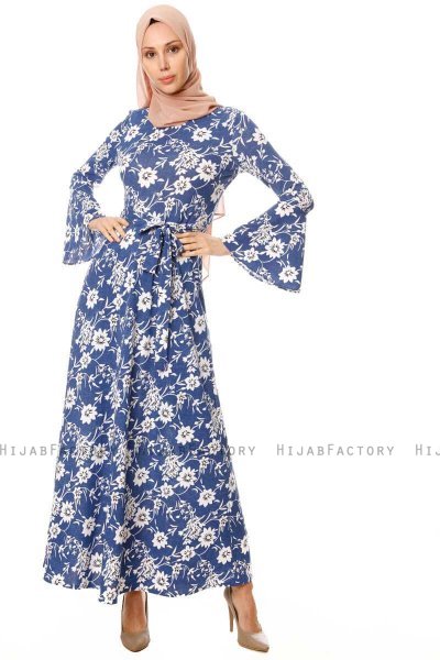 Turna - Blau Blumig Kleid
