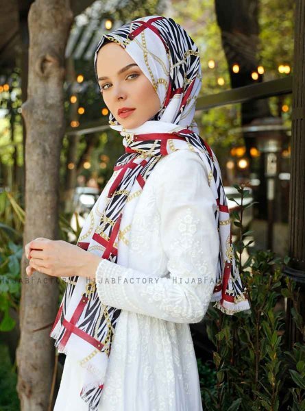 Amapola - Bordeaux Gemustertes Hijab - Sal Evi
