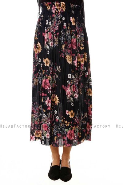 Yamina - Navy Blau Blumenrock - Burun