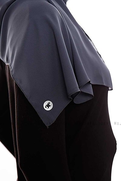 Yara - Anthrazit Praktisch Fertig Crepe Hijab