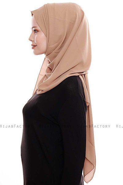 Yara - Camel Praktisch Fertig Crepe Hijab