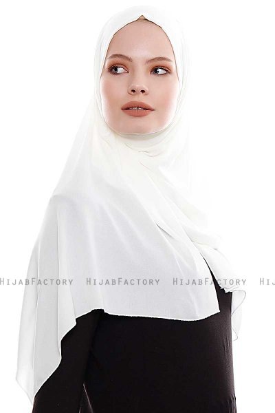 Yara - Creme Praktisch Fertig Crepe Hijab