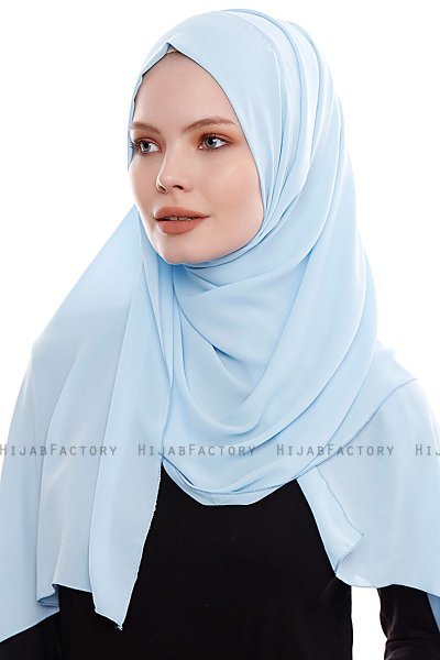 Yara - Hellblau Praktisch Fertig Crepe Hijab