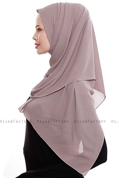 Yara - Dunkeltaupe Praktisch Fertig Crepe Hijab