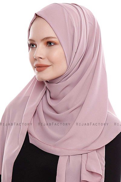 Yara - Dunkelrosa Praktisch Fertig Crepe Hijab