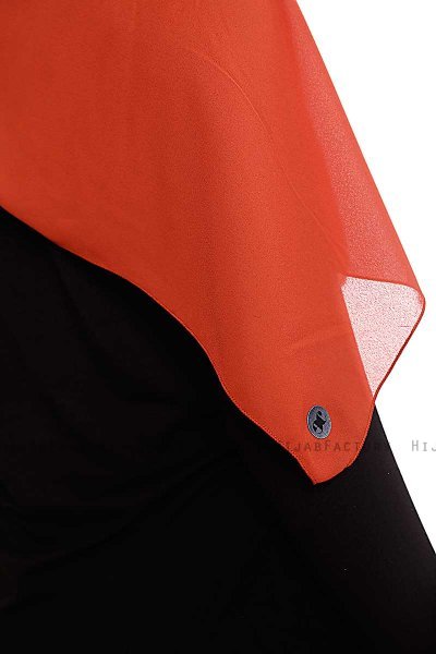 Yara - Ziegelrot Praktisch Fertig Crepe Hijab