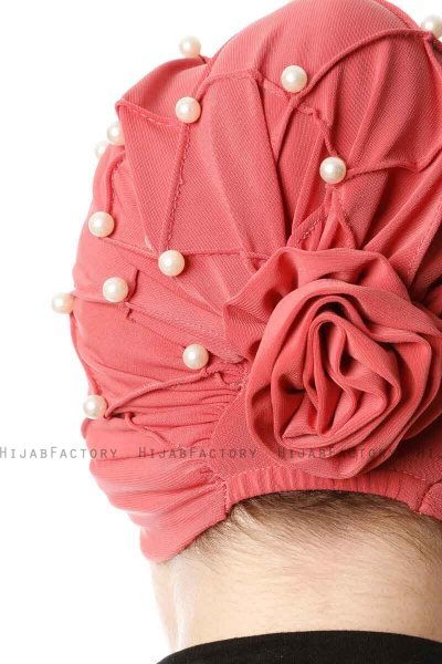 Yaren - Dunkelrosa Crepe Chiffon Turban - Sehr-i Sal