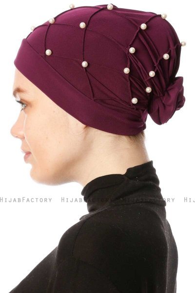 Yaren - Pflaume Crepe Chiffon Turban - Sehr-i Sal