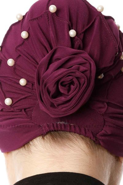 Yaren - Pflaume Crepe Chiffon Turban - Sehr-i Sal