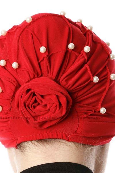 Yaren - Rot Crepe Chiffon Turban - Sehr-i Sal