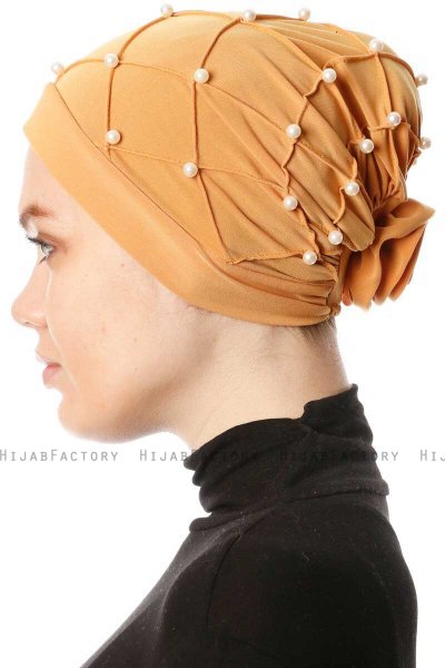 Yaren - Senf Crepe Chiffon Turban - Sehr-i Sal