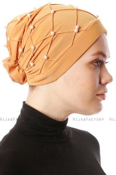 Yaren - Senf Crepe Chiffon Turban - Sehr-i Sal