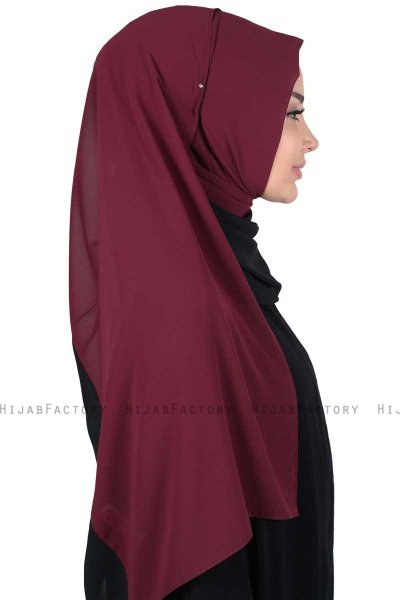 Ylva - Pflaume & Schwarz Praktisch Chiffon Hijab