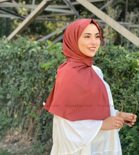 Zahra - Ziegelrot Krepp Hijab - Mirach