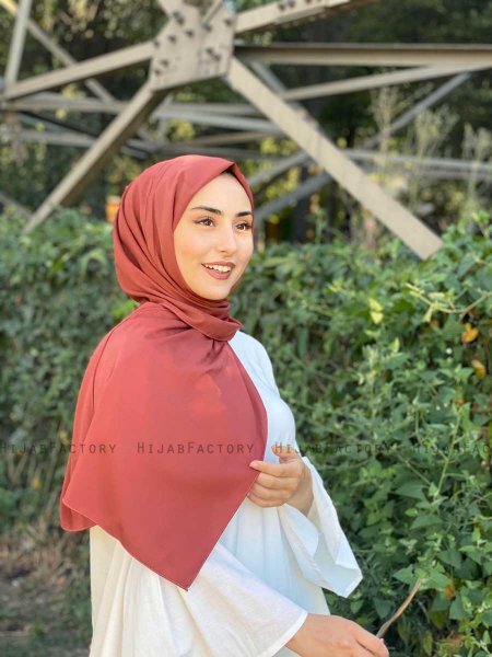 Zahra - Ziegelrot Krepp Hijab - Mirach