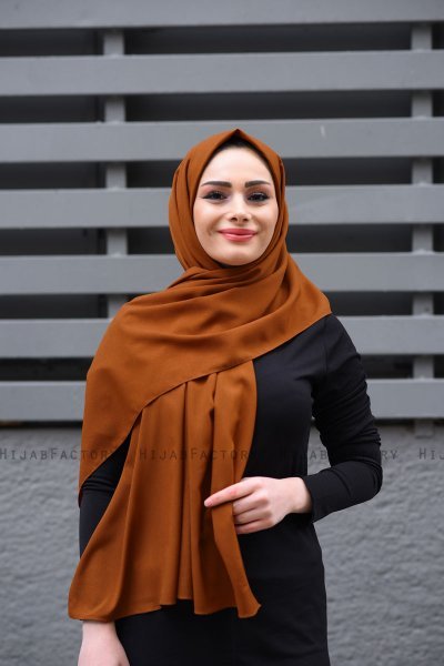 Zahra - Terracotta Krepp Hijab - Mirach