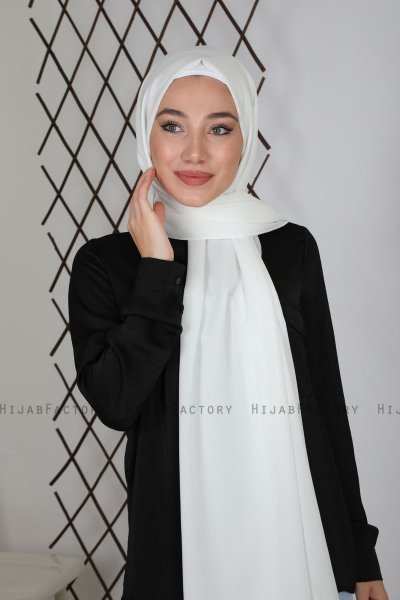 Zahra - Weiß Krepp Hijab - Mirach