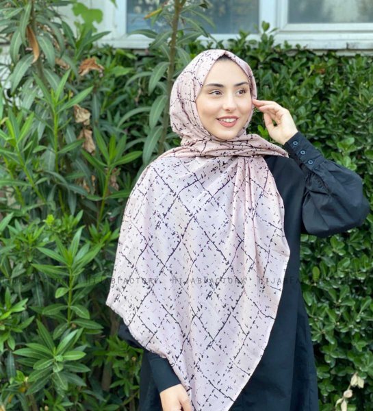 Zakiyah - Beige Gemustert Baumwolle Hijab