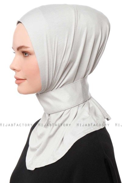 Zeliha - Hellgrau Praktisch Viscose Hijab