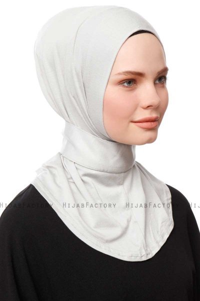 Zeliha - Hellgrau Praktisch Viscose Hijab