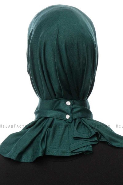Zeliha - Dunkelgrün Praktisch Viscose Hijab