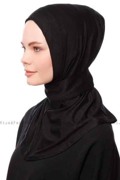 Zeliha - Schwarz Praktisch Viscose Hijab