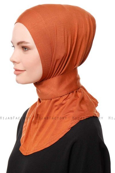 Zeliha - Ziegelrot Praktisch Viscose Hijab
