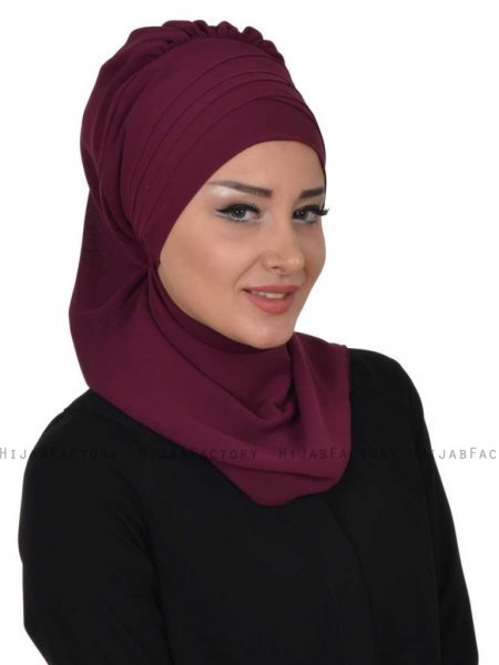 Zoe Plommon Chiffon Turban Ayse Turban 322814d