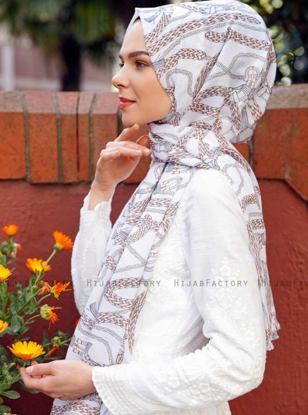 Zuleika - Braun Gemustertes Hijab - Sal Evi
