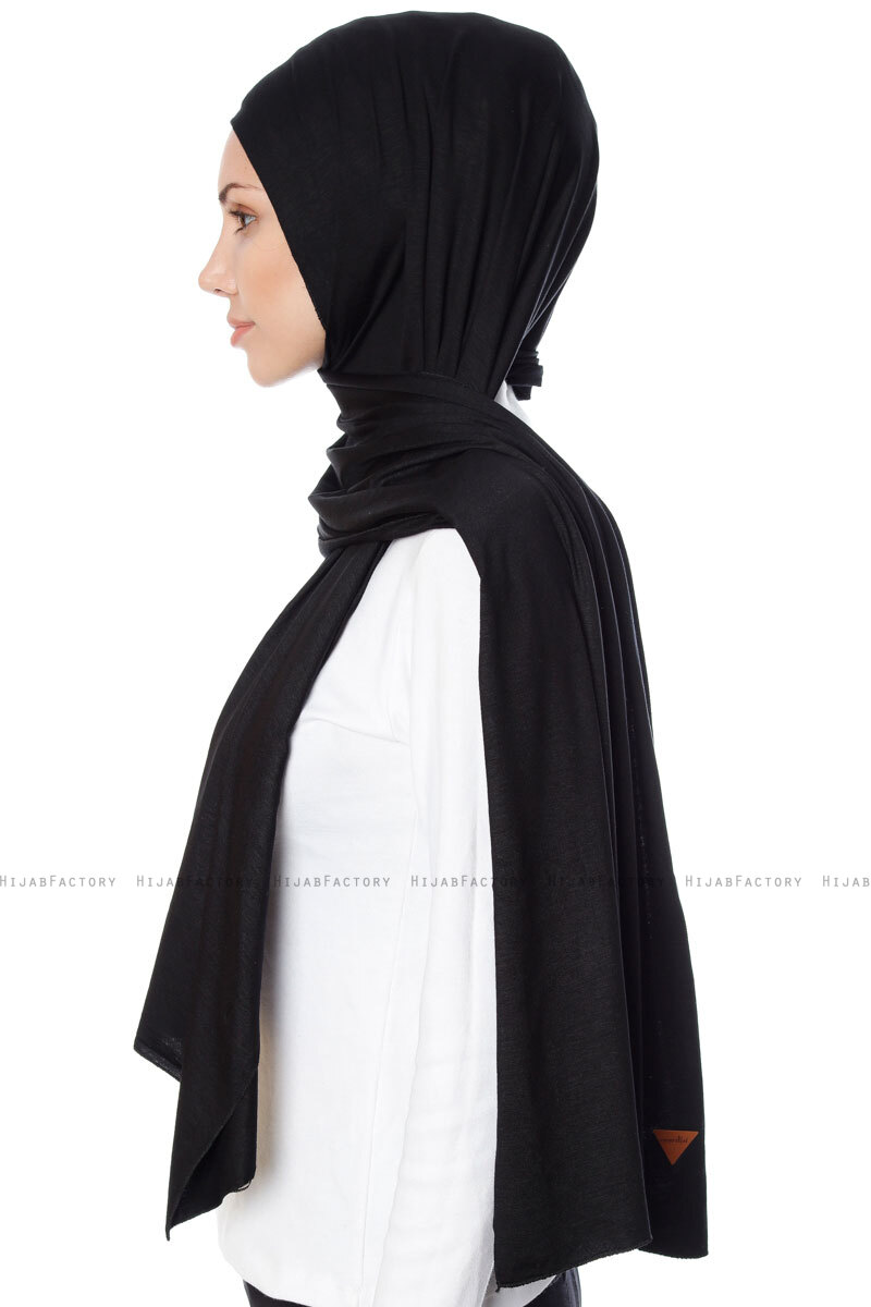 Schwarz Jersey Strass Dehnbar Schal Wickeltuch Stahl Hijab Kopf Schal 
